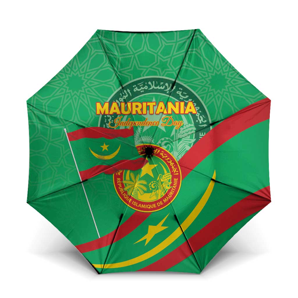 Mauritania Independence Day Umbrella Coat Of Arms With Map - Wonder Print Shop