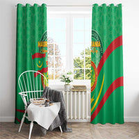 Mauritania Independence Day Window Curtain Coat Of Arms With Map - Wonder Print Shop