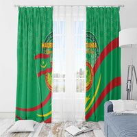 Mauritania Independence Day Window Curtain Coat Of Arms With Map - Wonder Print Shop
