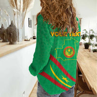 Personalized Mauritania Independence Day Women Casual Shirt Coat Of Arms With Map - Wonder Print Shop