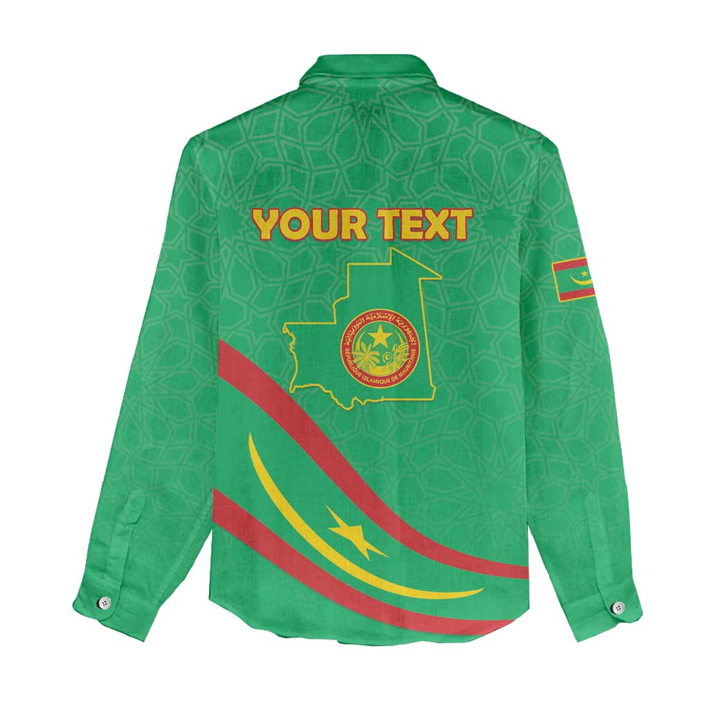 Personalized Mauritania Independence Day Women Casual Shirt Coat Of Arms With Map - Wonder Print Shop