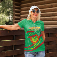 Personalized Mauritania Independence Day Women Polo Shirt Coat Of Arms With Map - Wonder Print Shop