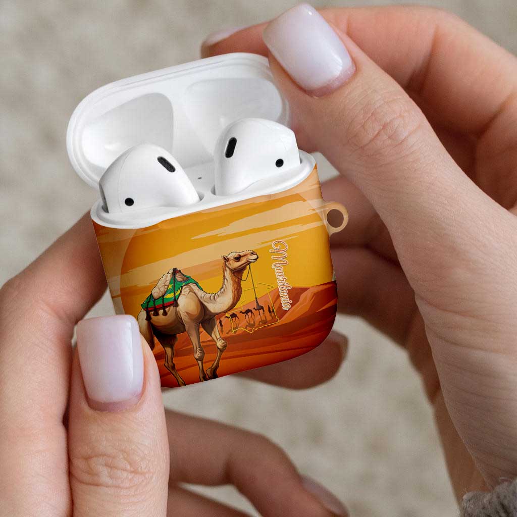 Mauritania Sahara AirPods Case Camel With Map - Wonder Print Shop