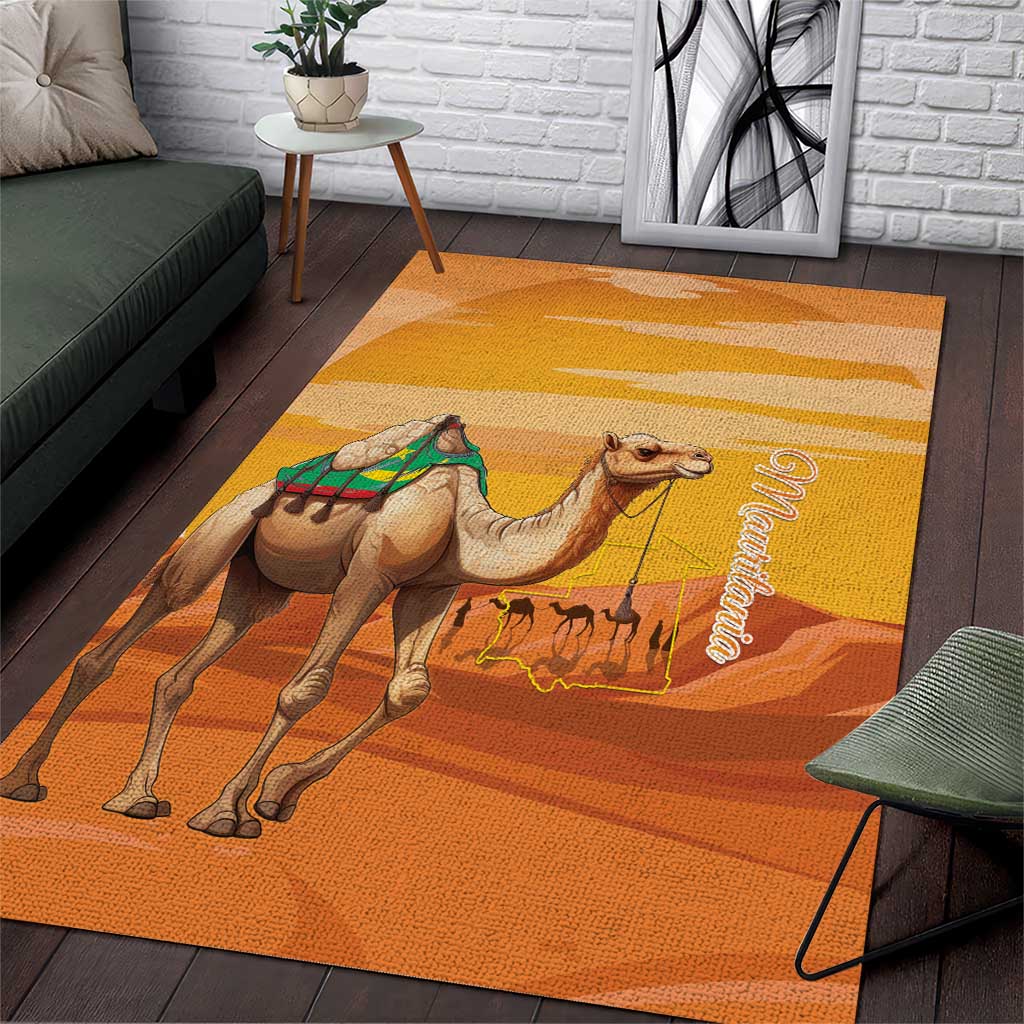 Mauritania Sahara Area Rug Camel With Map - Wonder Print Shop