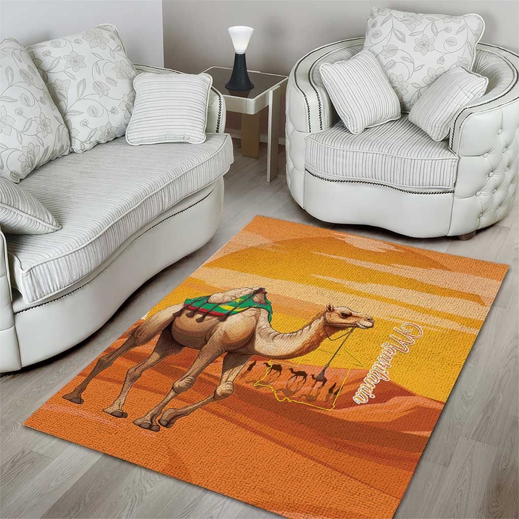 Mauritania Sahara Area Rug Camel With Map - Wonder Print Shop