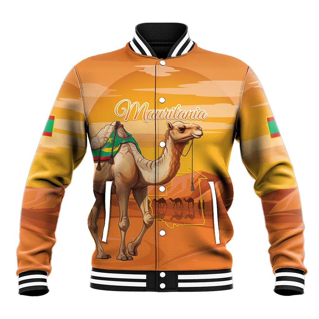 Personalized Mauritania Sahara Baseball Jacket Camel With Map - Wonder Print Shop