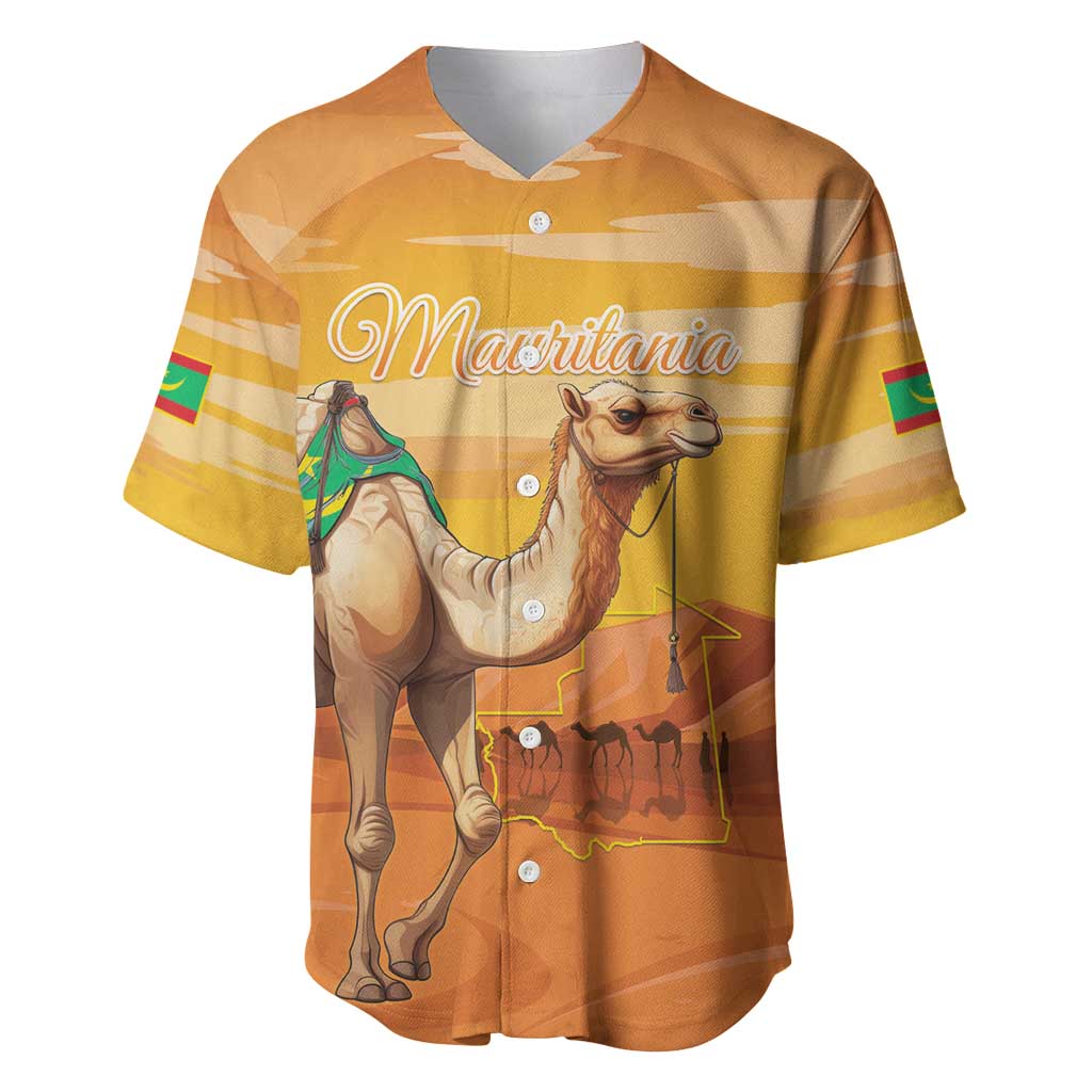 Personalized Mauritania Sahara Baseball Jersey Camel With Map - Wonder Print Shop