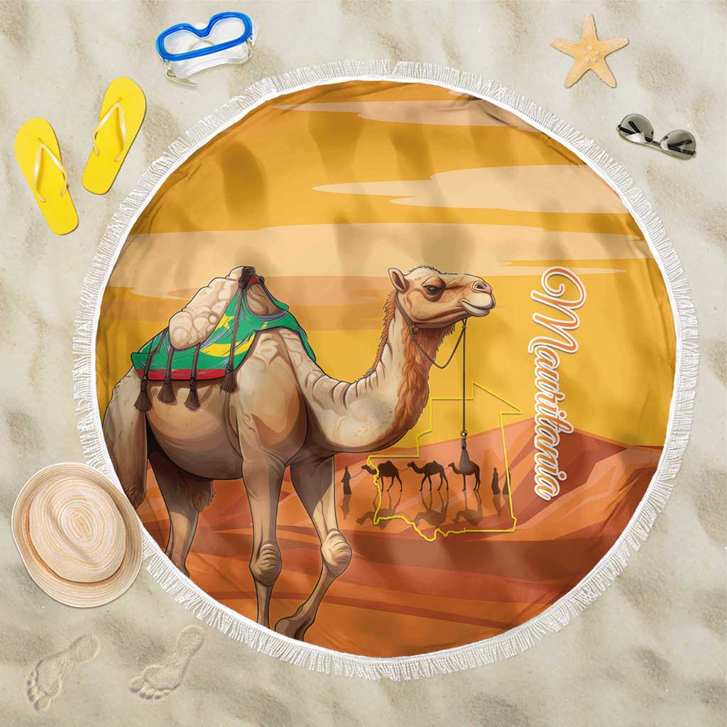 Mauritania Sahara Beach Blanket Camel With Map - Wonder Print Shop