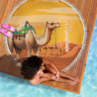 Mauritania Sahara Beach Blanket Camel With Map - Wonder Print Shop