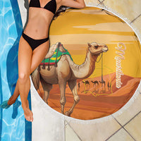 Mauritania Sahara Beach Blanket Camel With Map - Wonder Print Shop