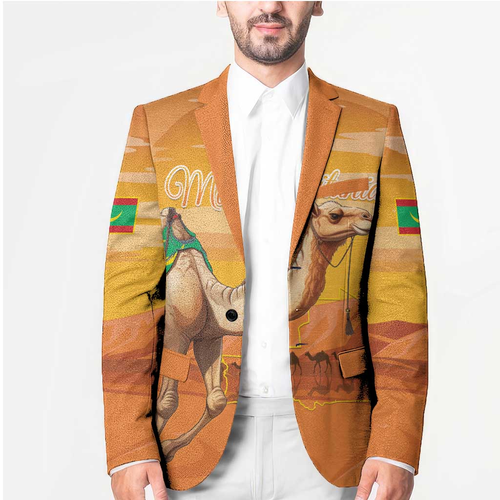 Personalized Mauritania Sahara Blazer Camel With Map - Wonder Print Shop