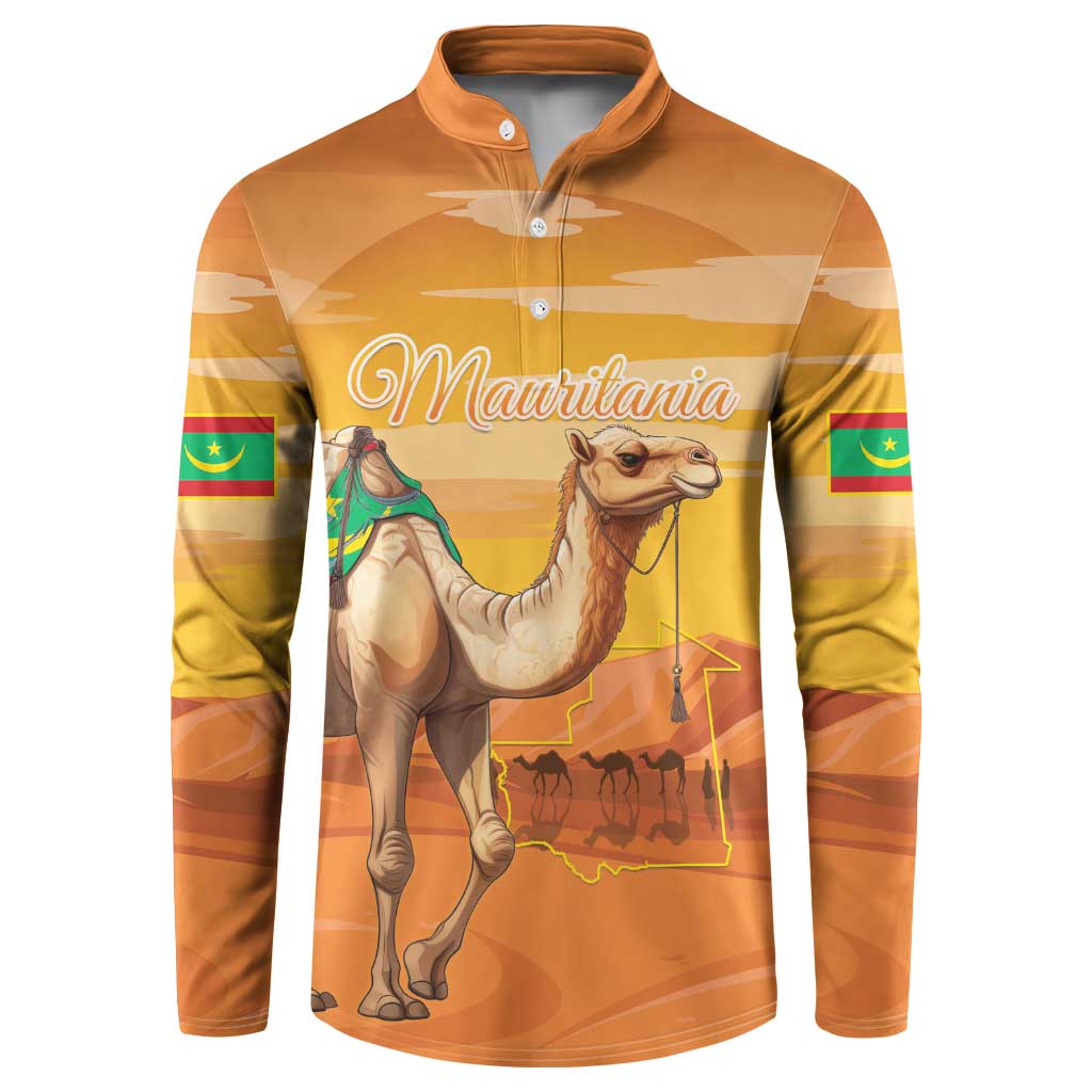 Personalized Mauritania Sahara Button Sweatshirt Camel With Map - Wonder Print Shop