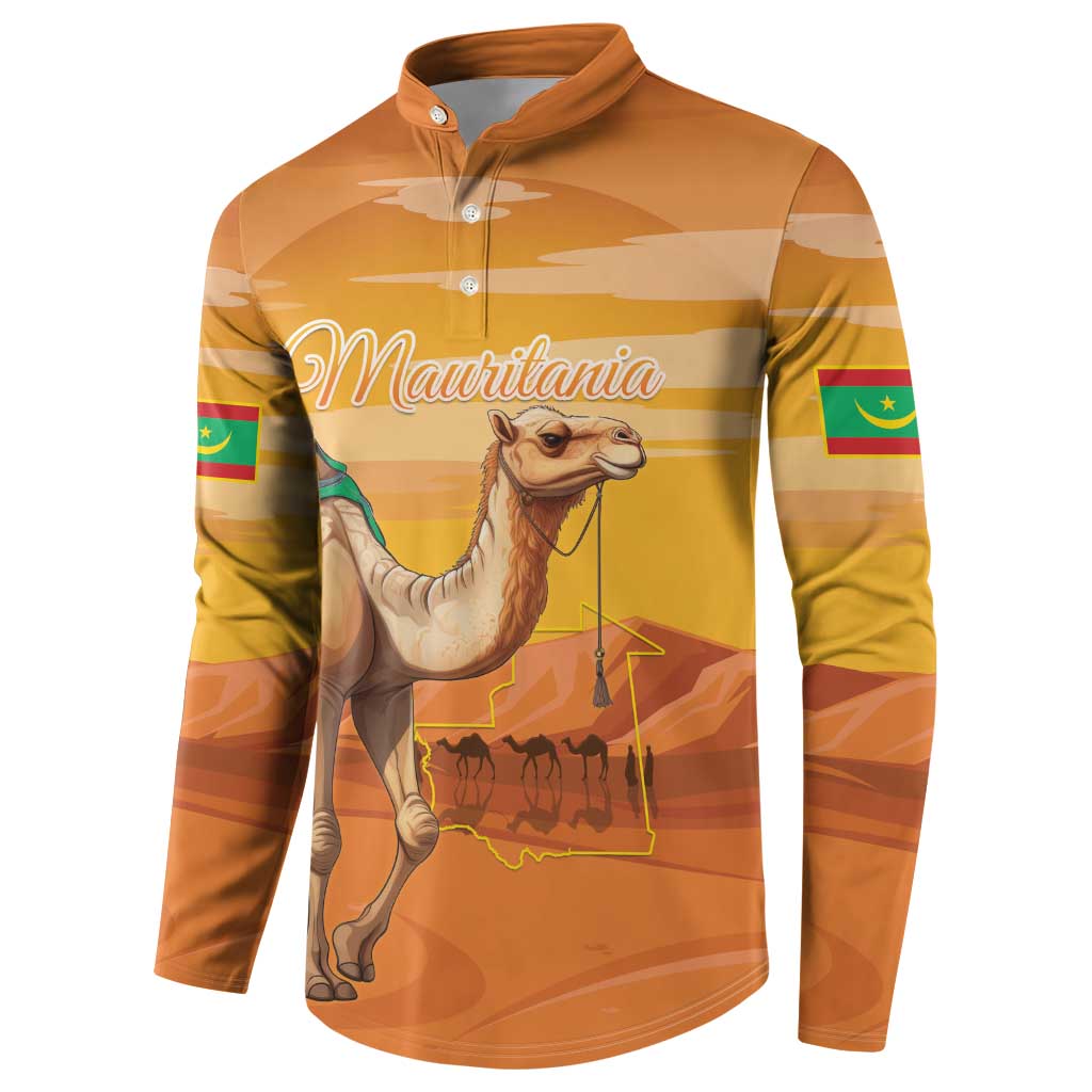 Personalized Mauritania Sahara Button Sweatshirt Camel With Map - Wonder Print Shop
