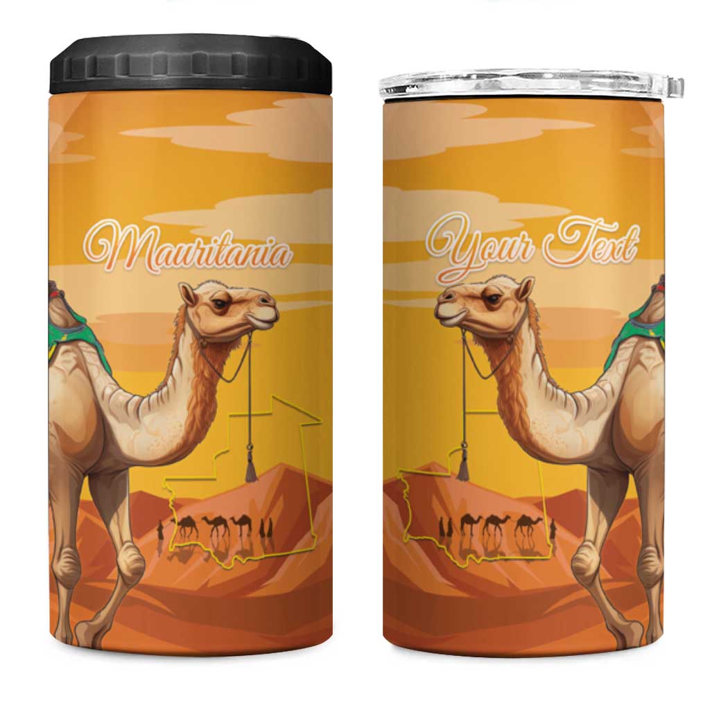 Personalized Mauritania Sahara 4 in 1 Can Cooler Tumbler Camel With Map - Wonder Print Shop