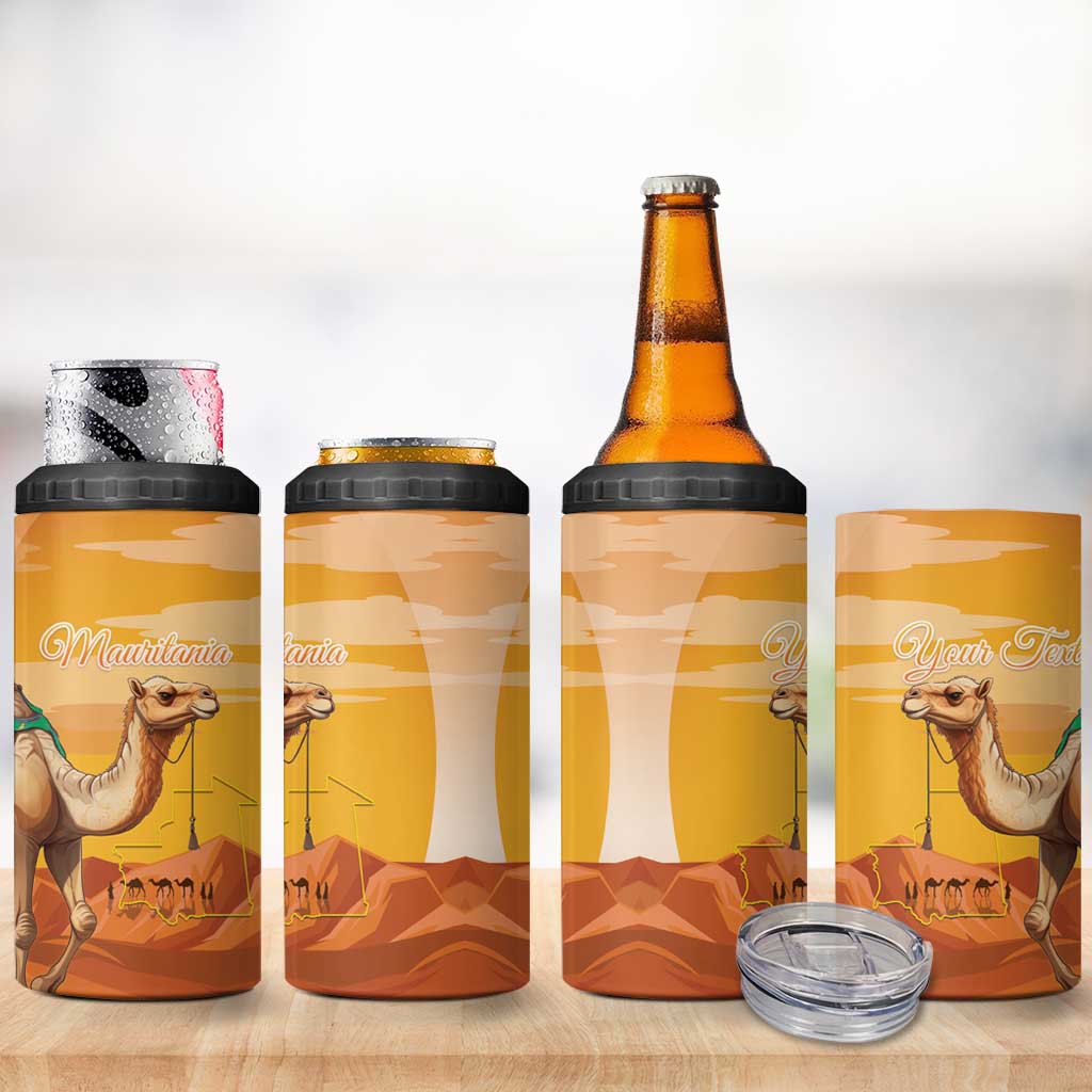 Personalized Mauritania Sahara 4 in 1 Can Cooler Tumbler Camel With Map - Wonder Print Shop