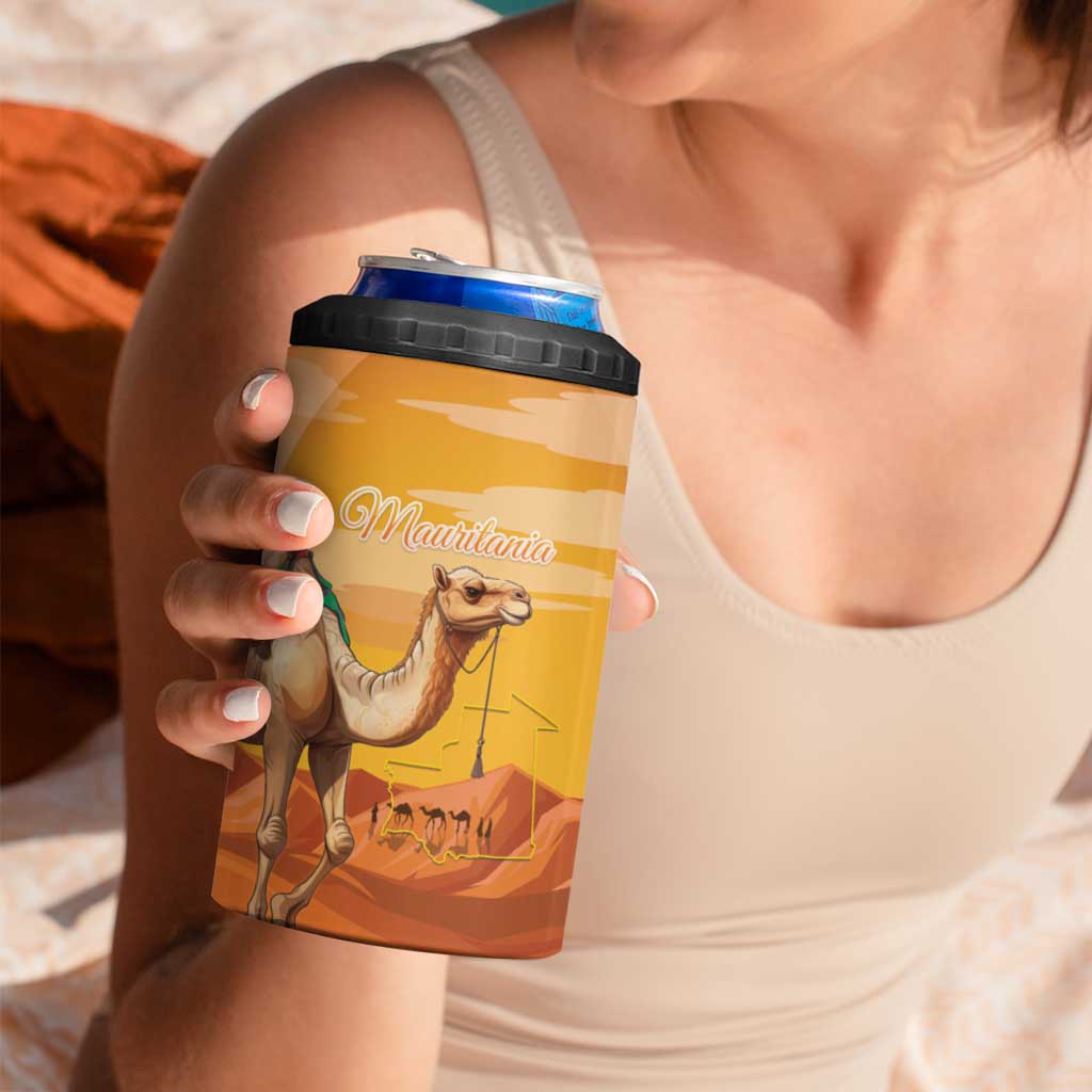 Personalized Mauritania Sahara 4 in 1 Can Cooler Tumbler Camel With Map - Wonder Print Shop