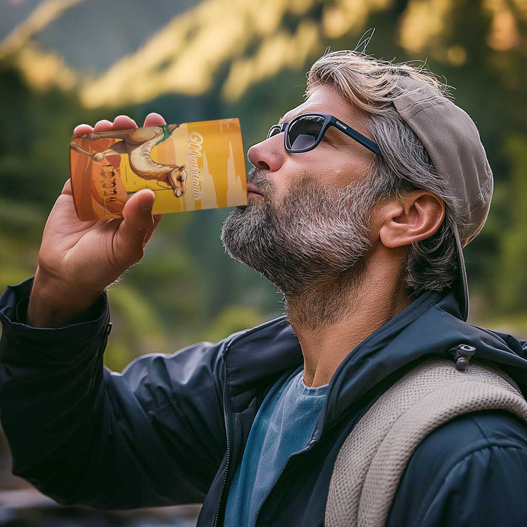 Personalized Mauritania Sahara 4 in 1 Can Cooler Tumbler Camel With Map - Wonder Print Shop