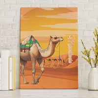 Mauritania Sahara Canvas Wall Art Camel With Map - Wonder Print Shop