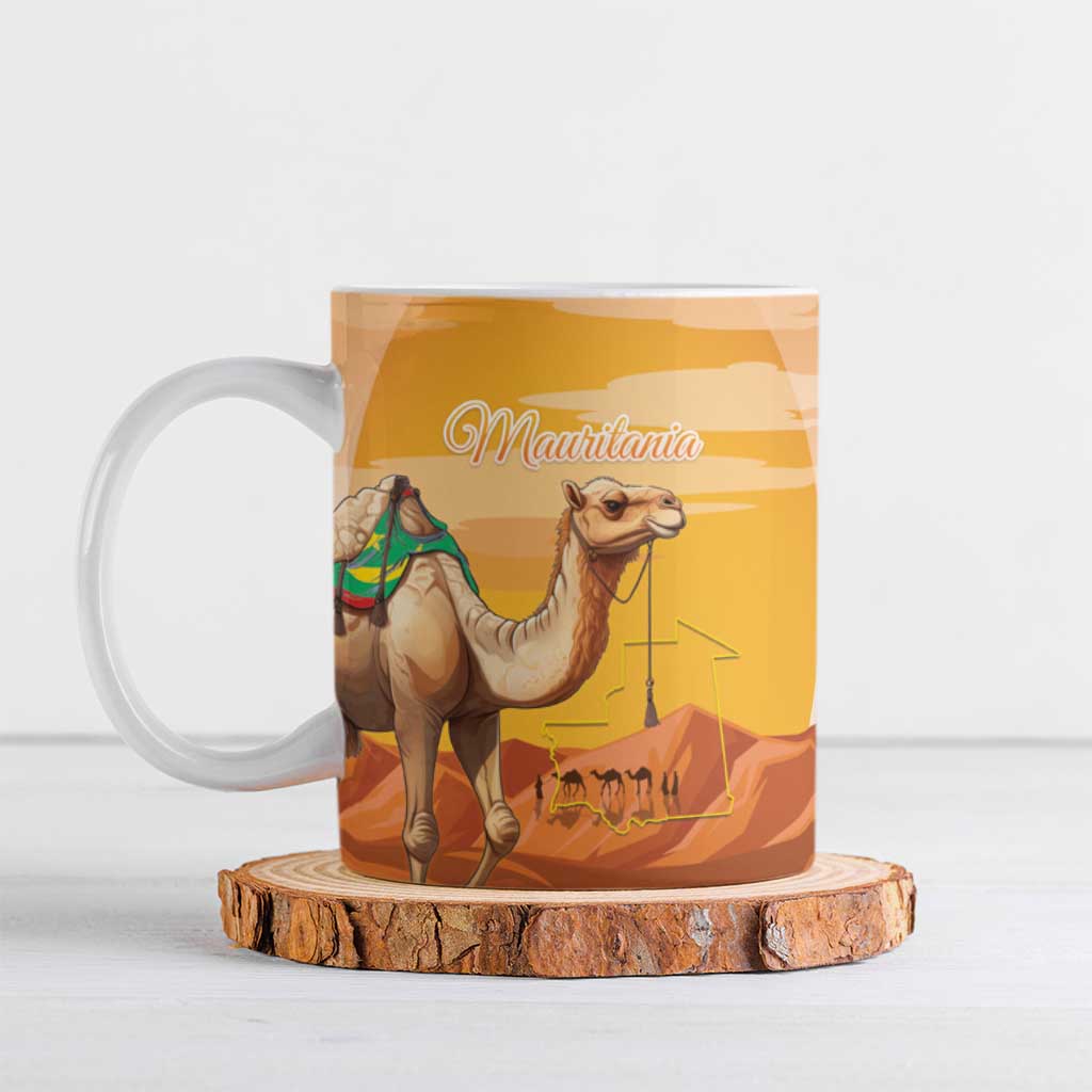 Personalized Mauritania Sahara Ceramic Mug Camel With Map - Wonder Print Shop