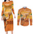 Personalized Mauritania Sahara Couples Matching Long Sleeve Bodycon Dress and Long Sleeve Button Shirt Camel With Map - Wonder Print Shop