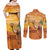 Personalized Mauritania Sahara Couples Matching Off Shoulder Maxi Dress and Long Sleeve Button Shirt Camel With Map - Wonder Print Shop