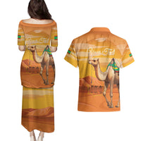Personalized Mauritania Sahara Couples Matching Puletasi and Hawaiian Shirt Camel With Map - Wonder Print Shop
