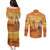 Personalized Mauritania Sahara Couples Matching Puletasi and Long Sleeve Button Shirt Camel With Map - Wonder Print Shop