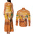 Personalized Mauritania Sahara Couples Matching Tank Maxi Dress and Long Sleeve Button Shirt Camel With Map - Wonder Print Shop