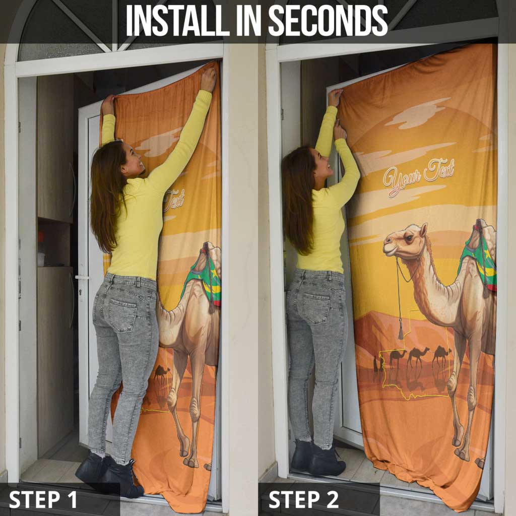 Mauritania Sahara Door Cover Camel With Map - Wonder Print Shop