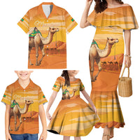 Personalized Mauritania Sahara Family Matching Mermaid Dress and Hawaiian Shirt Camel With Map - Wonder Print Shop