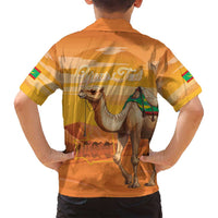 Personalized Mauritania Sahara Family Matching Off Shoulder Short Dress and Hawaiian Shirt Camel With Map - Wonder Print Shop