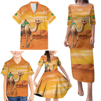Personalized Mauritania Sahara Family Matching Puletasi and Hawaiian Shirt Camel With Map - Wonder Print Shop