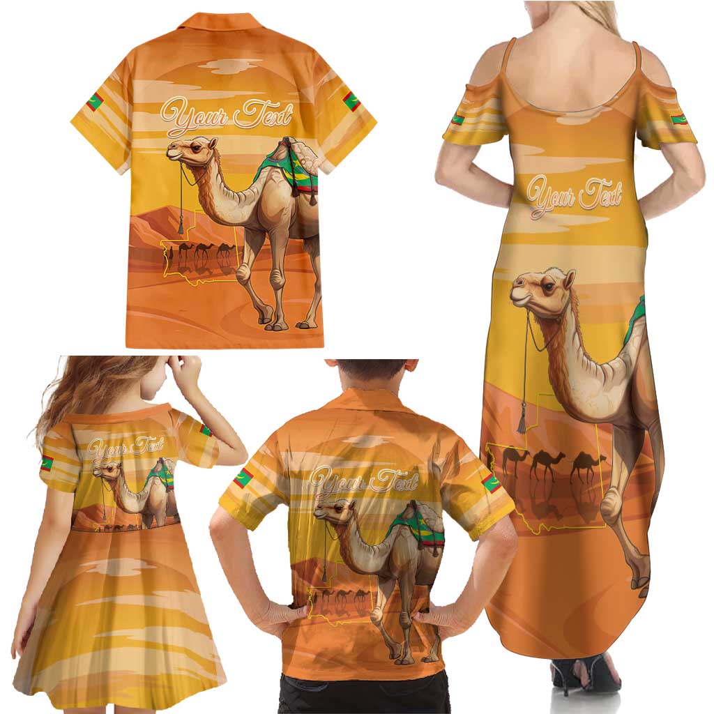Personalized Mauritania Sahara Family Matching Summer Maxi Dress and Hawaiian Shirt Camel With Map - Wonder Print Shop