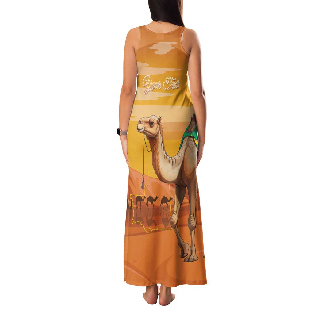 Personalized Mauritania Sahara Family Matching Tank Maxi Dress and Hawaiian Shirt Camel With Map - Wonder Print Shop