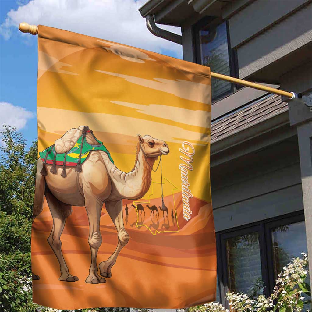 Mauritania Sahara Garden Flag Camel With Map - Wonder Print Shop
