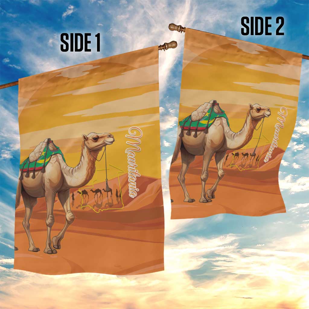 Mauritania Sahara Garden Flag Camel With Map - Wonder Print Shop