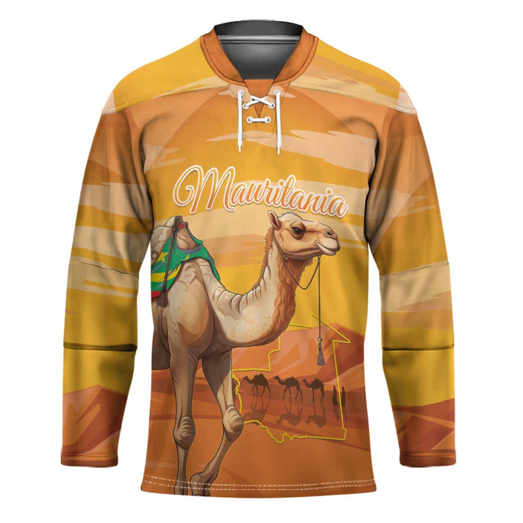 Personalized Mauritania Sahara Hockey Jersey Camel With Map - Wonder Print Shop