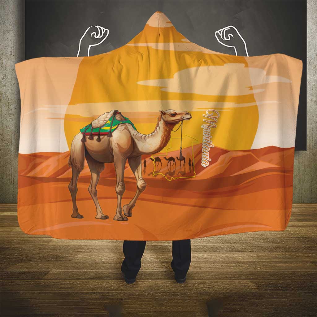 Mauritania Sahara Hooded Blanket Camel With Map - Wonder Print Shop