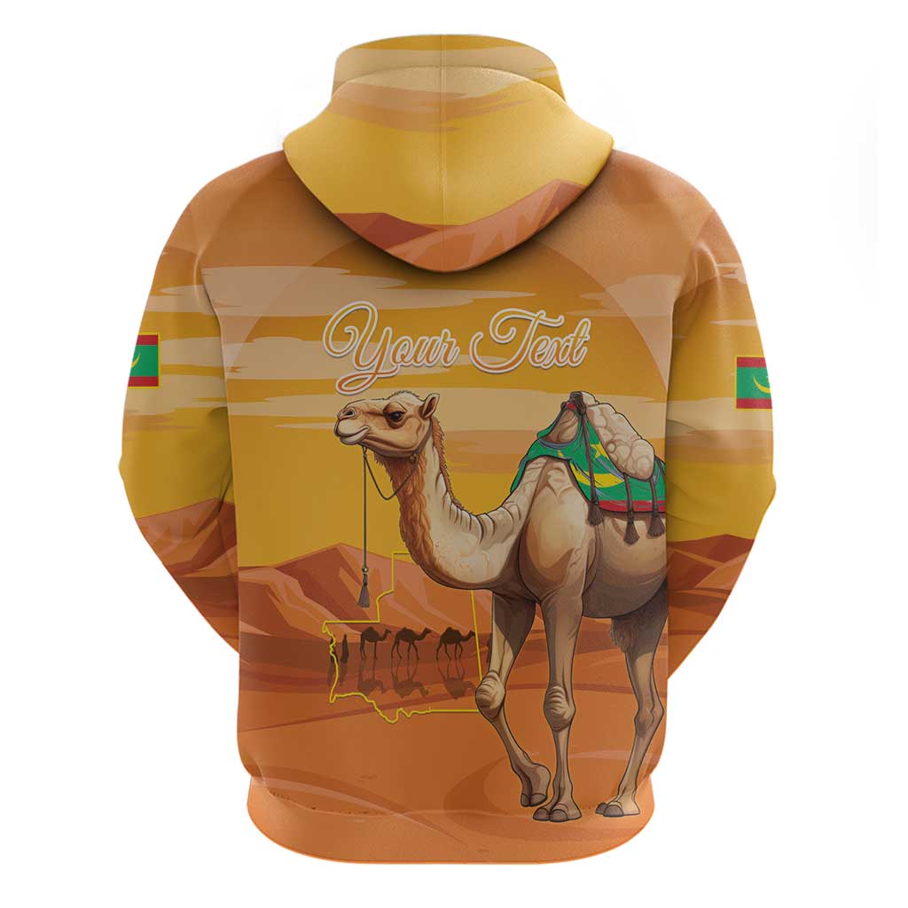 Personalized Mauritania Sahara Hoodie Camel With Map - Wonder Print Shop