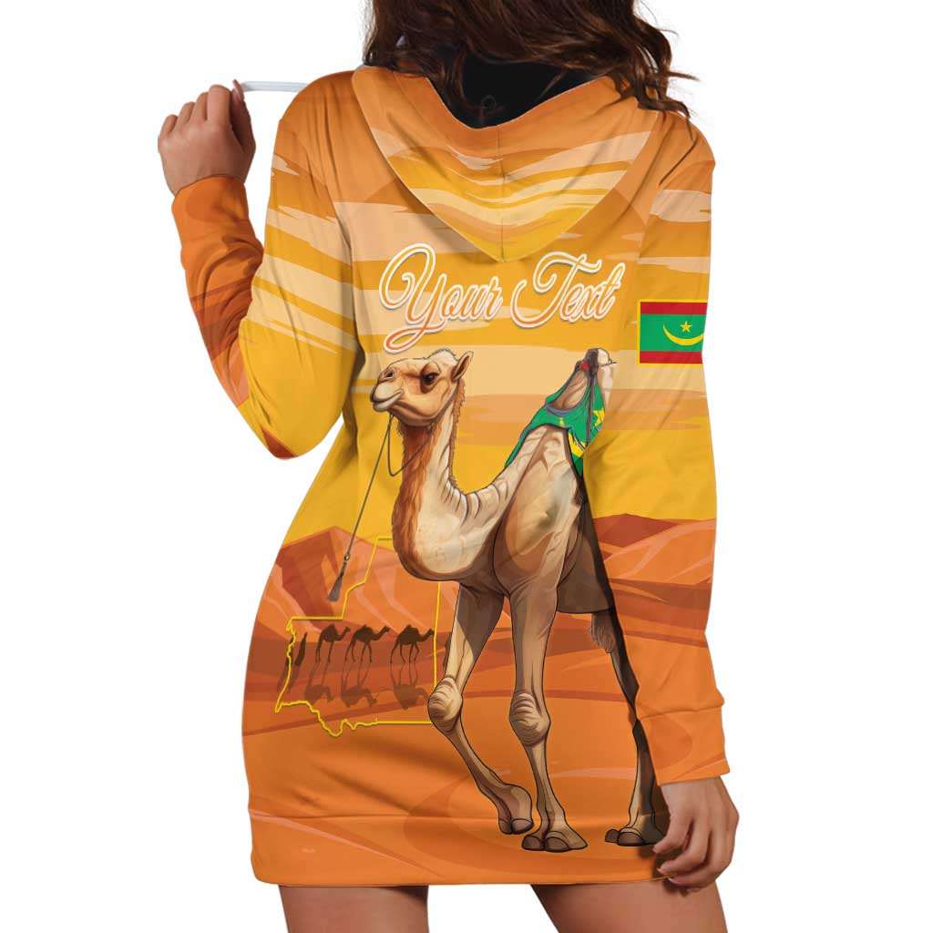 Personalized Mauritania Sahara Hoodie Dress Camel With Map - Wonder Print Shop