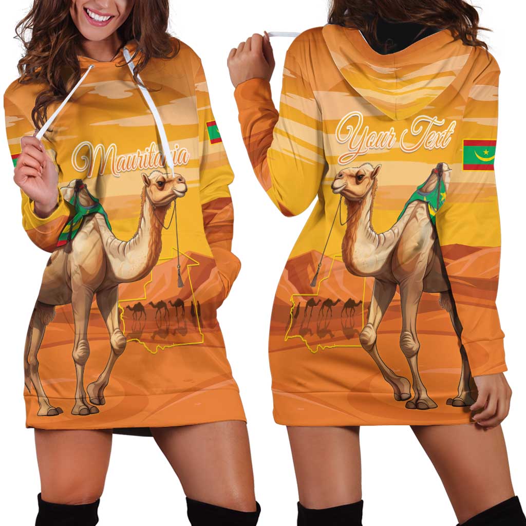 Personalized Mauritania Sahara Hoodie Dress Camel With Map - Wonder Print Shop