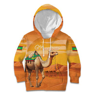 Personalized Mauritania Sahara Kid Hoodie Camel With Map - Wonder Print Shop