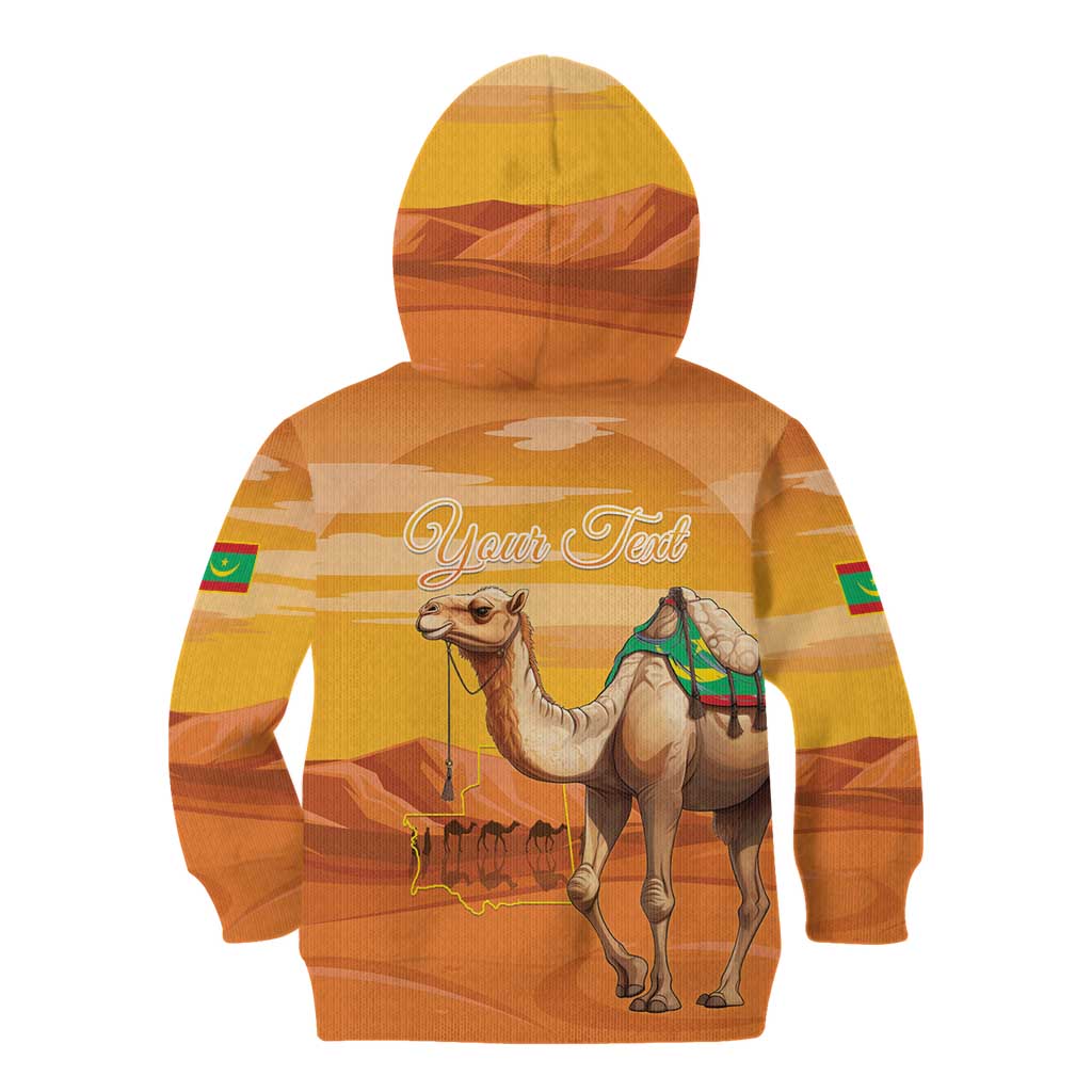 Personalized Mauritania Sahara Kid Hoodie Camel With Map - Wonder Print Shop