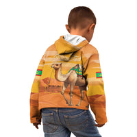 Personalized Mauritania Sahara Kid Hoodie Camel With Map - Wonder Print Shop