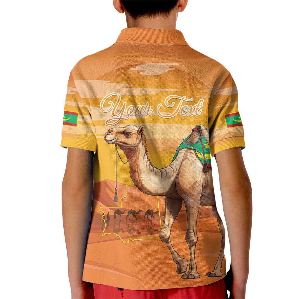 Personalized Mauritania Sahara Kid Polo Shirt Camel With Map - Wonder Print Shop