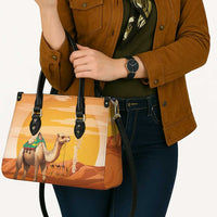 Mauritania Sahara Leather Bag Camel With Map - Wonder Print Shop