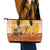 Mauritania Sahara Leather Tote Bag Camel With Map - Wonder Print Shop