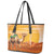 Mauritania Sahara Leather Tote Bag Camel With Map - Wonder Print Shop