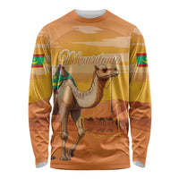 Personalized Mauritania Sahara Long Sleeve Shirt Camel With Map - Wonder Print Shop