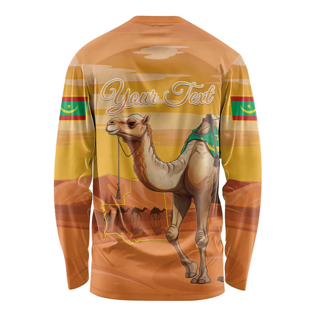 Personalized Mauritania Sahara Long Sleeve Shirt Camel With Map - Wonder Print Shop